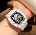 Perfect Replica Richard Mille White Rubber Band W Blue Inner Dial Watch